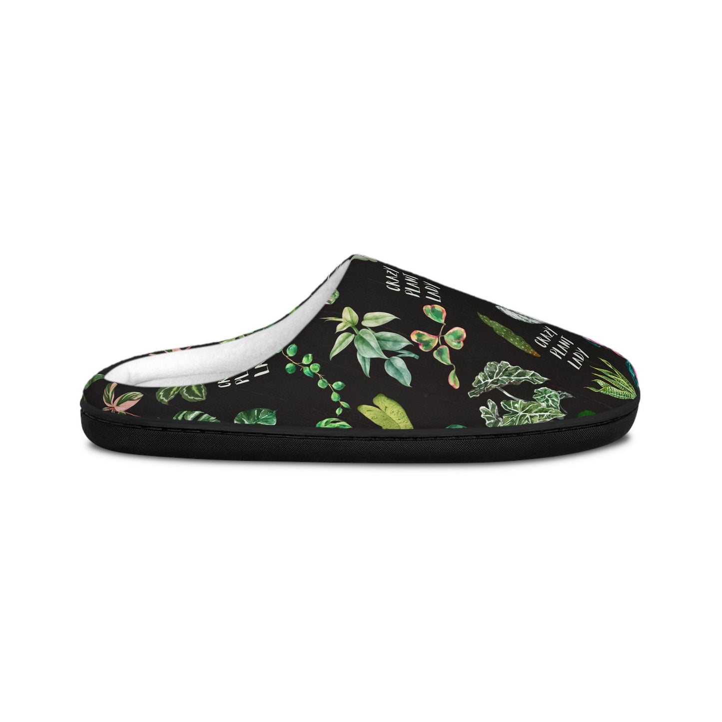 Slippers, Plant Slippers - Crazy Plant Lady House Shoes, Indoor Gardener Gift, Plant Lover Slip-Ons, Botanical Footwear, Green Thumb