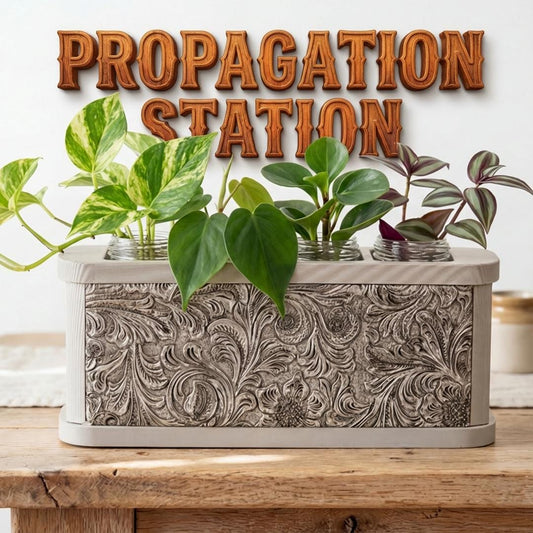 Plant cuttings Propagation Station Leather Western Style Large Hydroponic Plant system Western House Plant Décor Seedling Rack for Plants