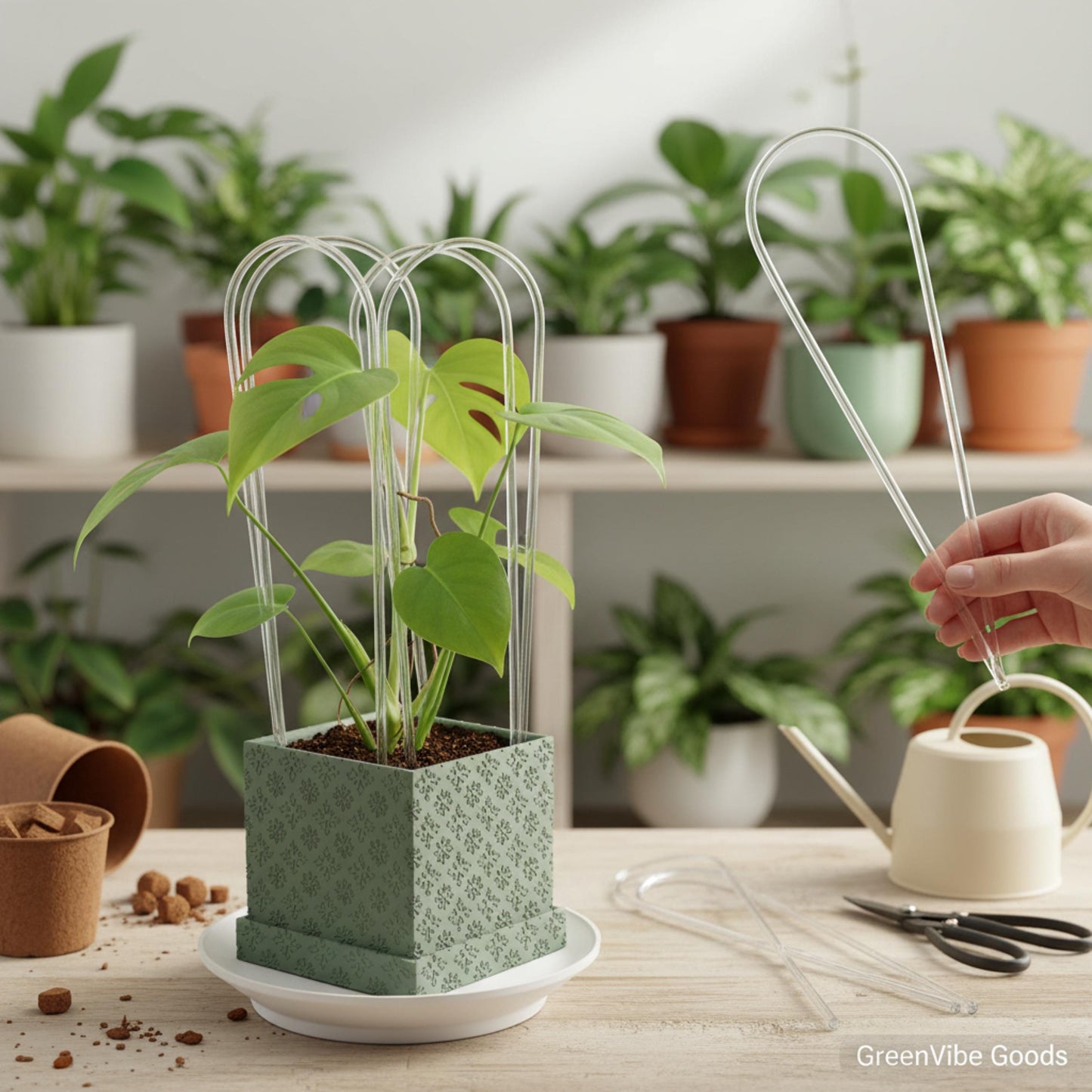 Houseplant Trellis indoor, Clear as Day: The Arch Trellis, Support Your Greenery