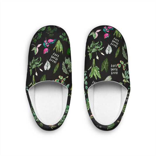 Slippers, Plant Slippers - Crazy Plant Lady House Shoes, Indoor Gardener Gift, Plant Lover Slip-Ons, Botanical Footwear, Green Thumb