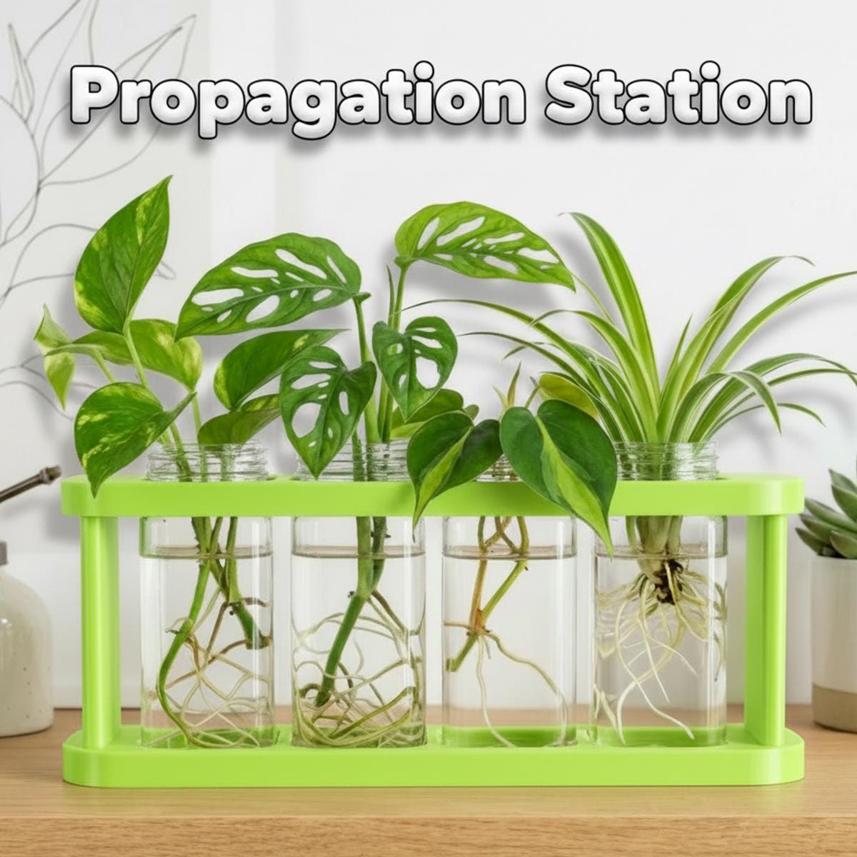 Plant Propagation Station, Wide Mouth Container for Cuttings, Personalized Propagation Station, Modern Plant Décor, Glass Jars for Cuttings