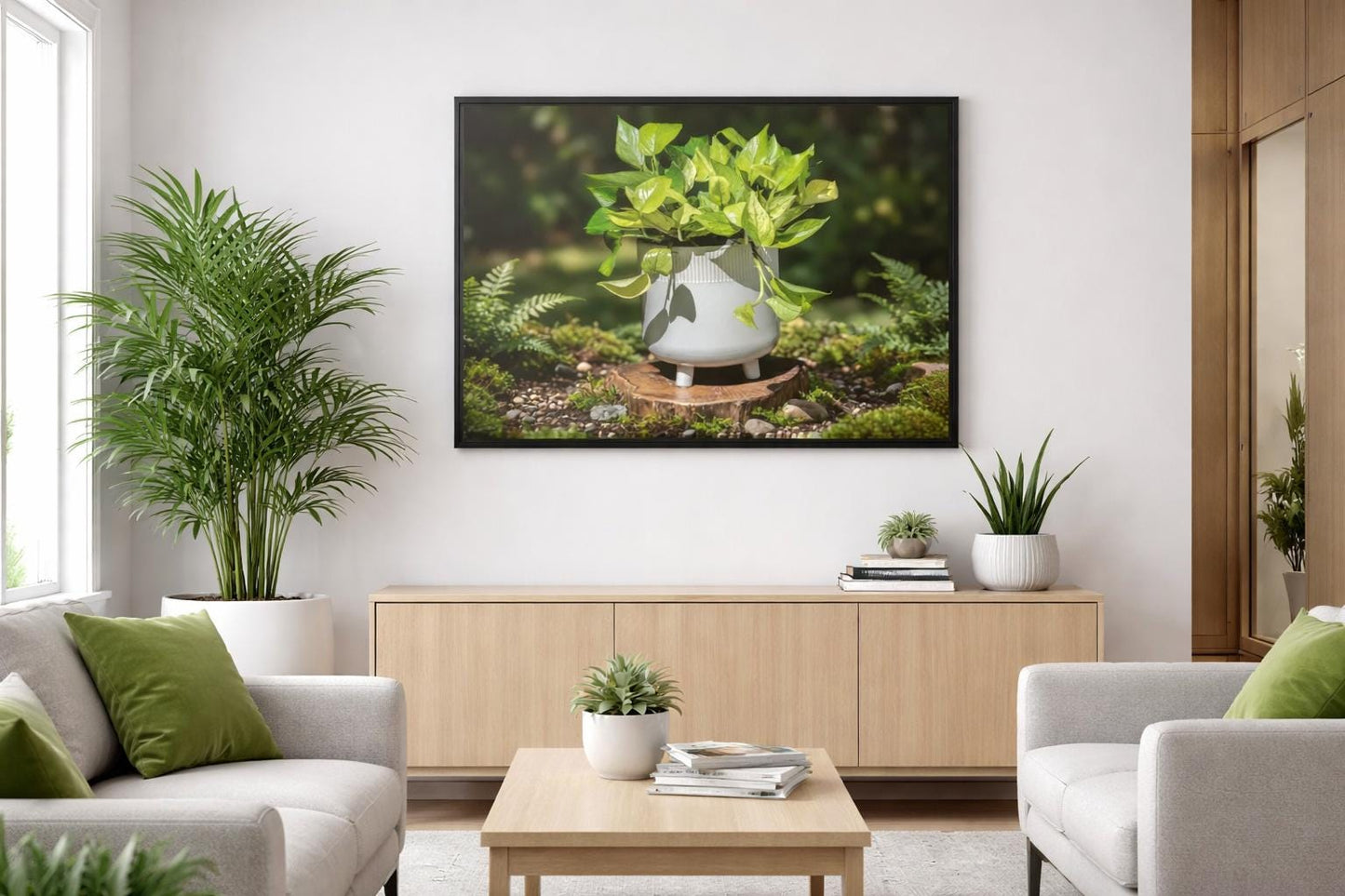 Pothos Plant Photo Matte Canvas Framed Wall Art | Canvas