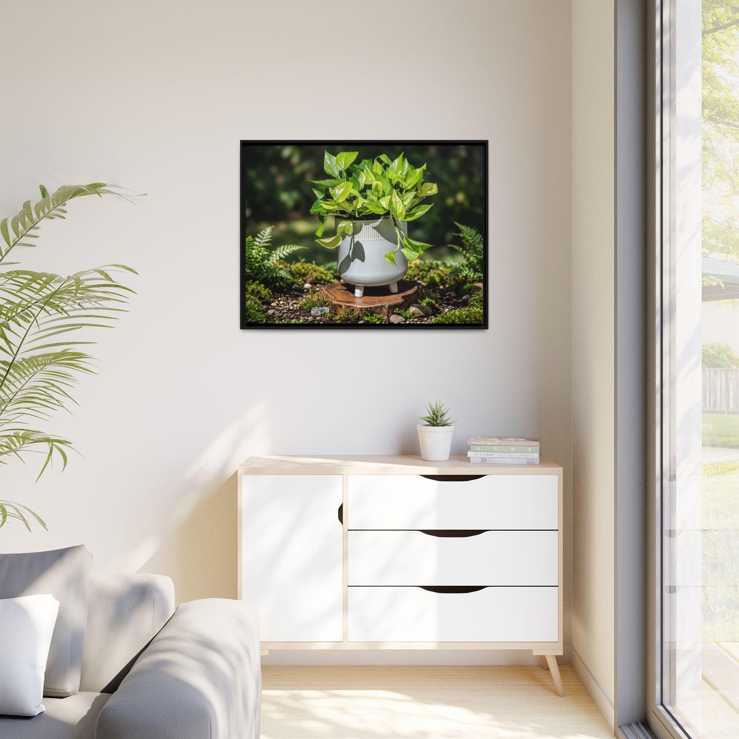 Pothos Plant Photo Matte Canvas Framed Wall Art | Canvas